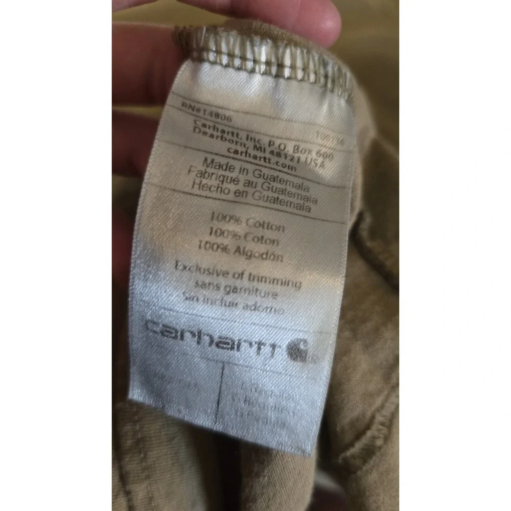 Carhartt T Shirt Mens L Brown Chest Pocket Original Loose Casual Workwear Crew - Picture 4 of 9